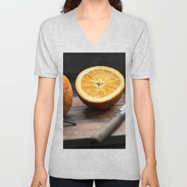 Orange Fruit Healthy Food Vitamin Juicy V Neck T Shirt