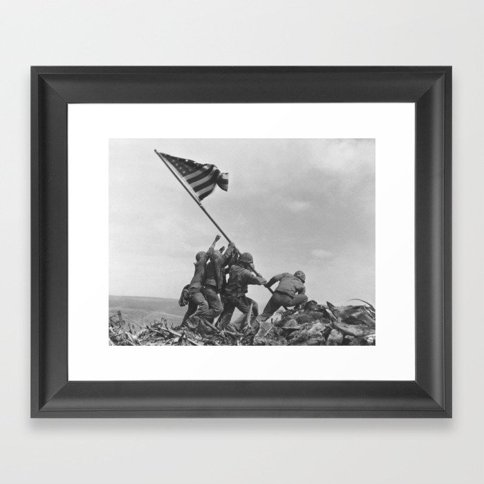 Raising The Flag On Iwo Jima Framed Art Print