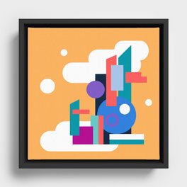 City in the Clouds Framed Canvas