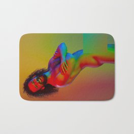 Cheeky ManBun Bath Mat | Color, Physique, Saturatedcolour, Digital Manipulation, Lgbtpride, Psychedelic, Beard, Technicolour, Scruff, Manbun 