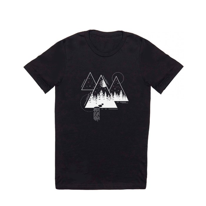 Modern Geometric Nature Forest Bohemian Triangles T Shirt
