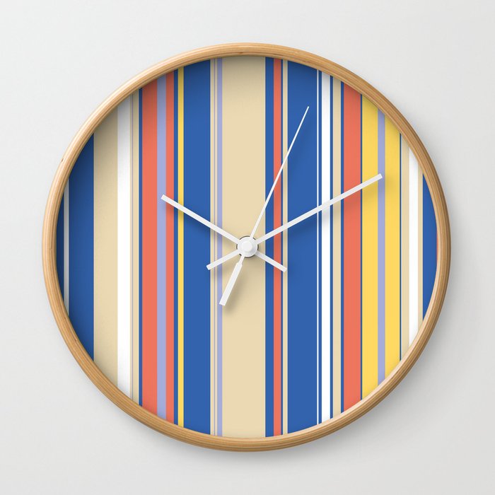 Vintage Summer Stripes Wall Clock
