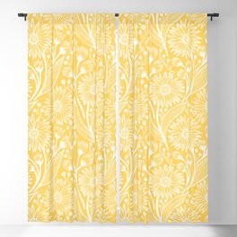Sunshine Yellow Coneflowers Blackout Curtain
