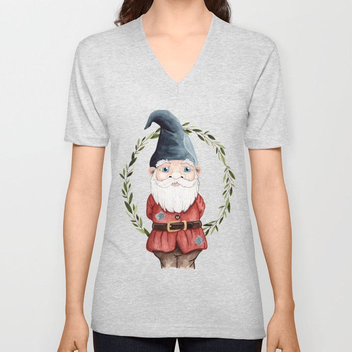 Male Gnome V Neck T Shirt