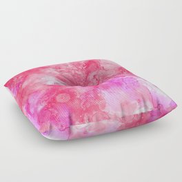 Modern Abstract Hand Painted Pink Lavender Watercolor Paint Floor Pillow