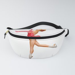 Dancer Pin Up With Red Skirt in Ice Skates Fanny Pack