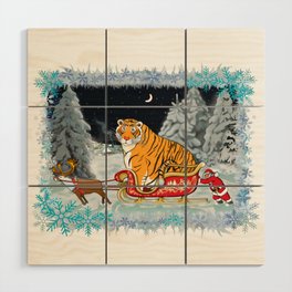 Christmas Tiger Delivery Mission for Secret Santa / Year of the Tiger /New Year 2022/ Tiger 2022 Wood Wall Art