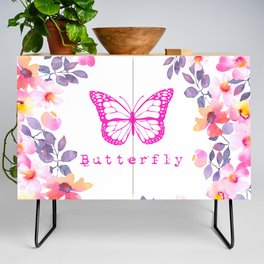 Pink Butterfly Credenza