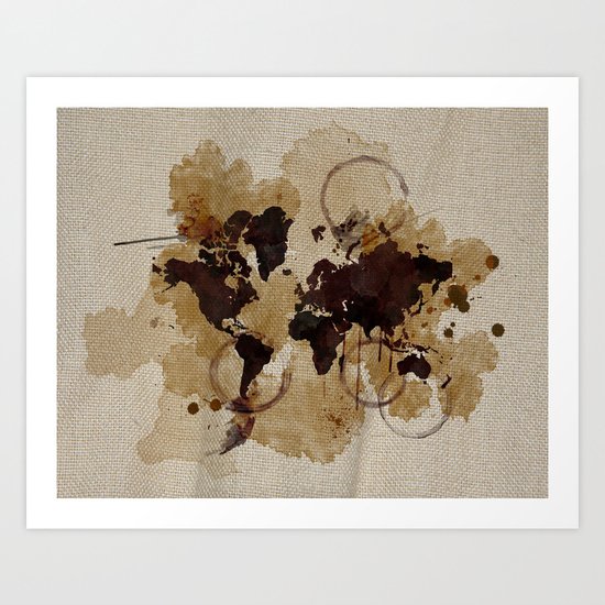 Map Stains Art Print