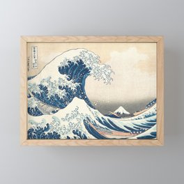 The Great Wave Off Kanagawa by Katsushika Hokusai Thirty Six Views of Mount Fuji - The Great Wave Framed Mini Art Print