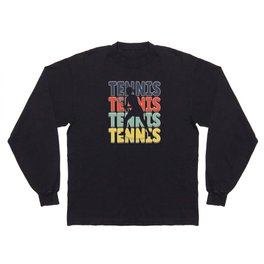Cool Retro Text Silhouette Tennis Long Sleeve T-shirt