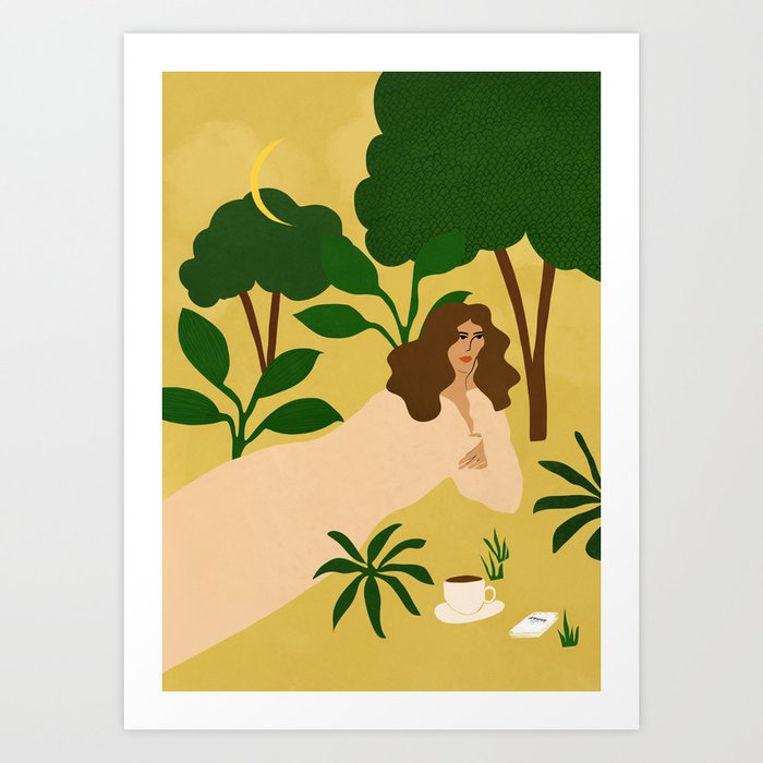 Coffee In The Garden Art Print