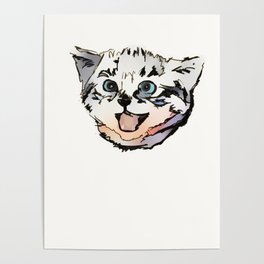 Retro Vintage Kitty Face Poster