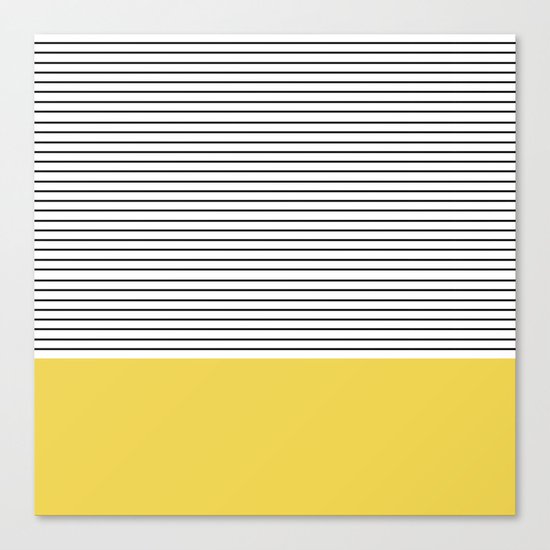MINIMAL Green Stripes Canvas Print