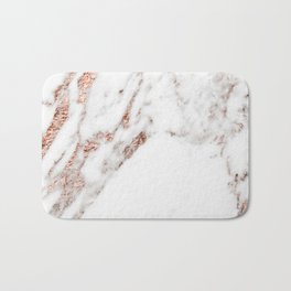 Rose gold foil marble Bath Mat | Pink, Marble, Graphicdesign, Metallic, White, Rose, Illustration, Blushpink, Acrylic, Copper 