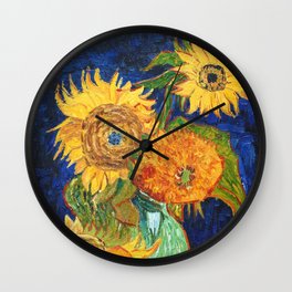 Van Gogh, Five Sunflowers 1888 Artwork Reproduction, Posters, Tshirts, Prints, Bags, Men, Women, Kid Wall Clock