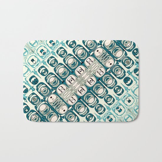 Turquoise Tile Pattern Bath Mat