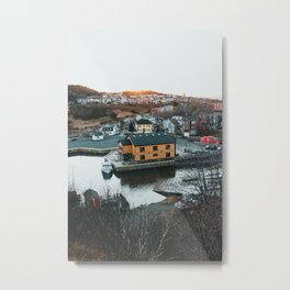 yellow building sunset at quidi vidi St. John's, Newfoundland, canada Metal Print