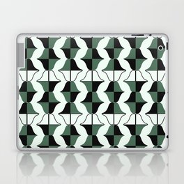 Whale Song Midcentury Modern Retro Arcs Abstract Green Laptop Skin