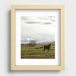 Snowy mountains Recessed Framed Print