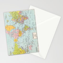 World Map Stationery Card