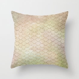 Gold Mermaid Scales Pattern Throw Pillow