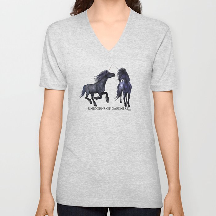 Unicorns of Darkness V Neck T Shirt
