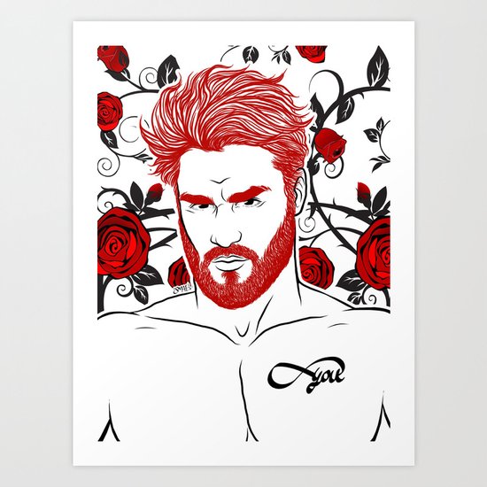Red & Roses Art Print