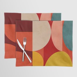shapes of red mid century art Placemat