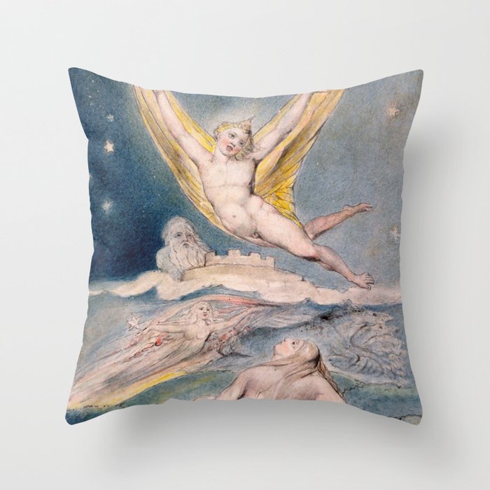 William Blake "Night Startled by the Lark" Throw Pillow