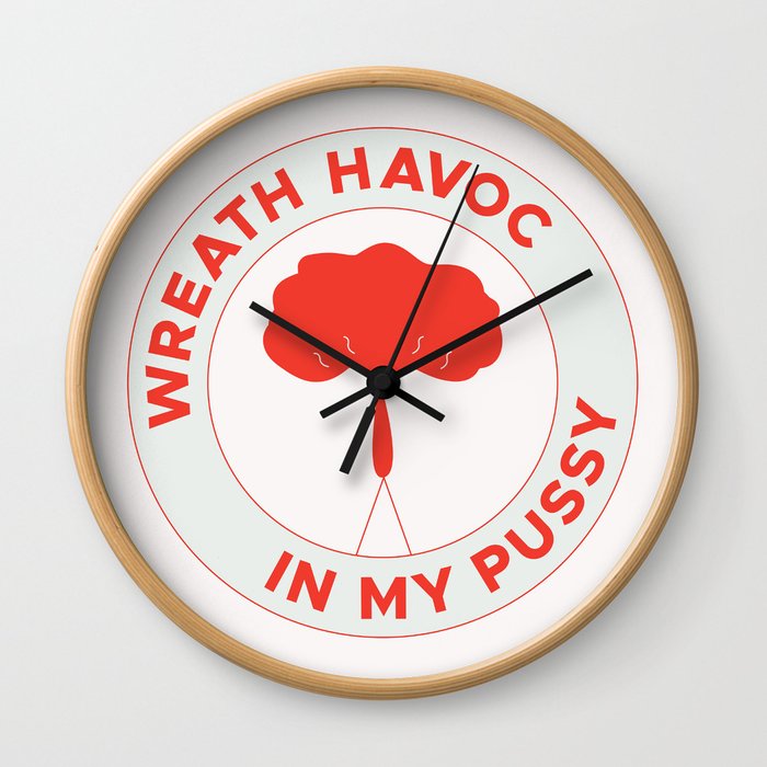 Wreath Havoc in my Pussy Wall Clock
