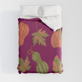 Green and Orange Pumpkin Texture. Colorful Seamless Pattern Duvet Cover