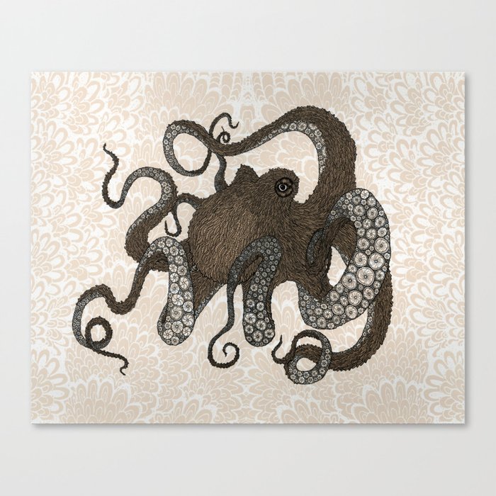 Brown Octopus Canvas Print