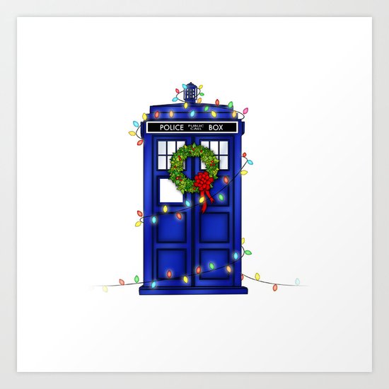 Christmas Phone Box Art Print