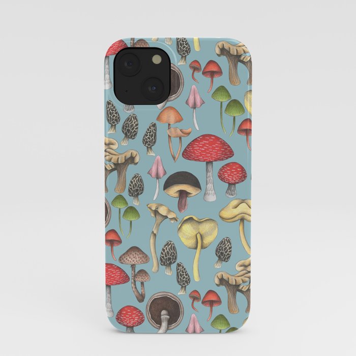 Wild Mushrooms Fantasy Blue iPhone Case