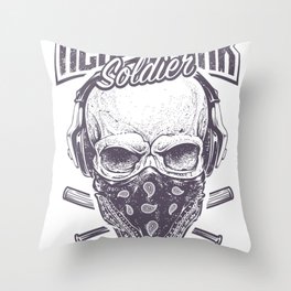 Skull Soldier Throw Pillow