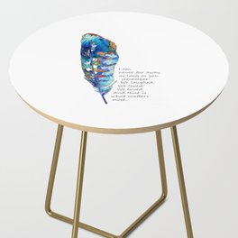 Comforting Art Colorful Feather - We Loved Side Table