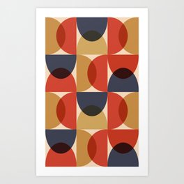 Colorful Mid Century Pattern Design Art Print