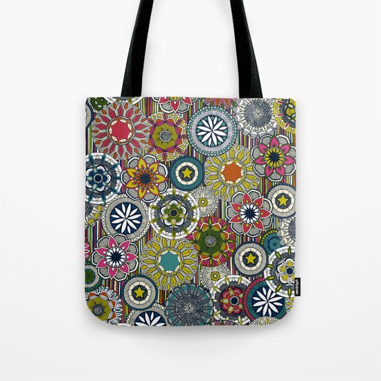 mandala cirque festival stripe Tote Bag