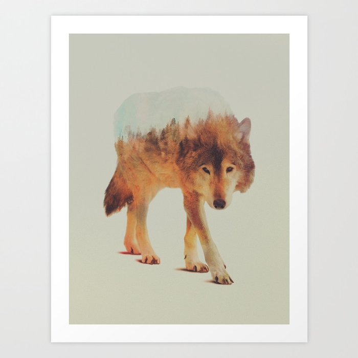Wolf In The Woods #2 Art Print