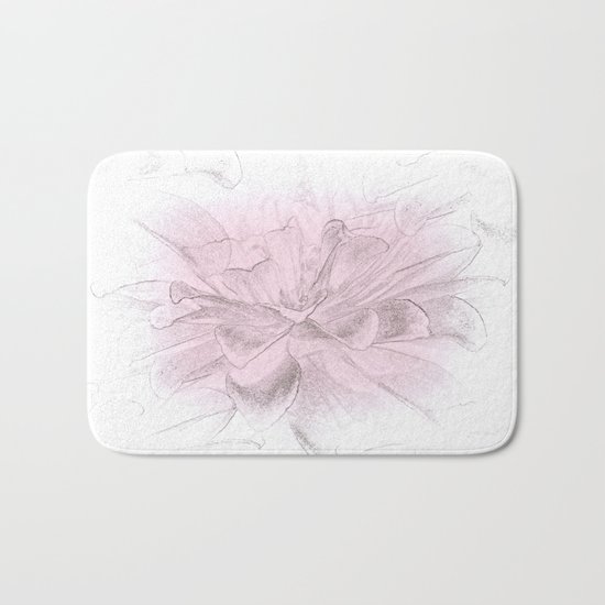 Pretty In Pink Floral Abstract Bath Mat