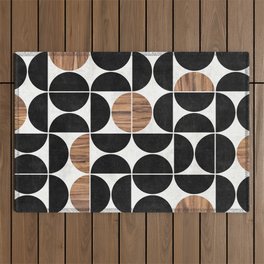 Mid-Century Modern Pattern No.1 - Concrete and Wood Outdoor Rug