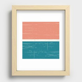 Teal and Orange Color Block Recessed Framed Print