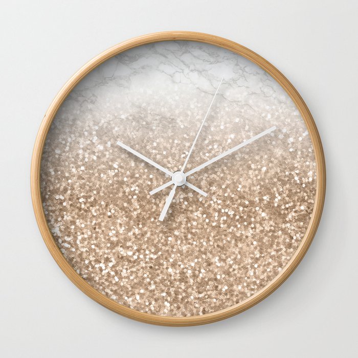 Real Marble and Bronze Mermaid Sparkles Wall Clock