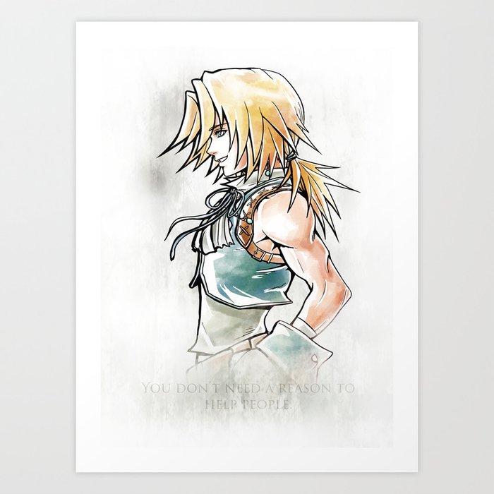 Zidane Tribal Artwork Final Fantasy Ix Art Print By Mcashe Art