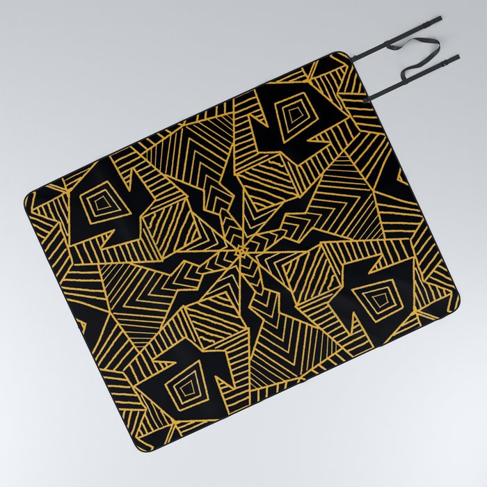 Black Web/ Tile Picnic Blanket