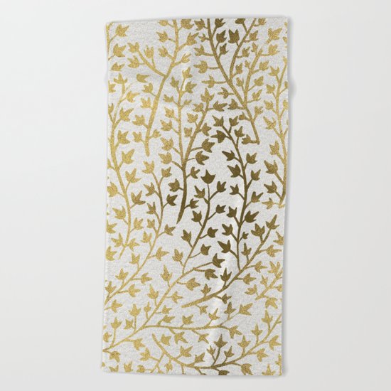 Gold Ivy Beach Towel