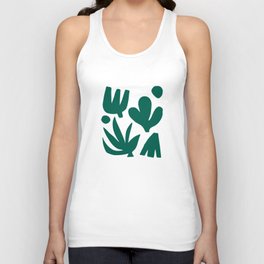 Bottle Green Collage: Paper Cutouts Matisse Edition Unisex Tank Top