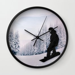 Snowboarding Wall Clock