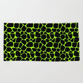 Neon Safari Lime Green & Black Beach Towel